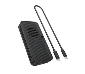 Icy Box IB-1980M-80G czarny / Zewnętrzna obudowa na dysk SSD M.2 NVMe / PCIe 4.0 / USB4 80Gbit/s / zintegrowany wentylator