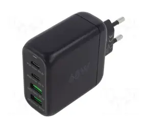 Goobay 68W czarny / Ładowarka / GaN / USB-C PD / USB-A QC / 2x USB-C + 2x USB-A