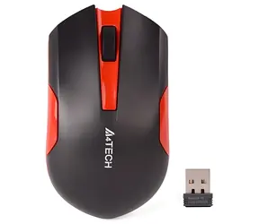 A4Tech G3-200N-1 czerwona / Bezprzewodowa mysz optyczna / 1000 DPI / 2,4 GHz / V-Track / 3 przyciski / Bateria 1x AA
