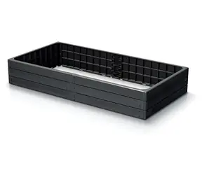Prosperplast BASE Woody antracyt / Podwyższona grządka / 149,2x75,6x25 cm / plastik