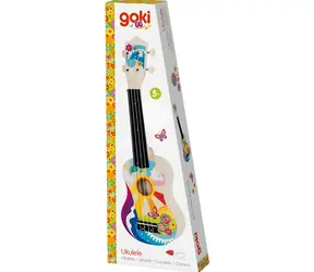 GOKI Drewniane ukulele dla dzieci / Instrument muzyczny / od 5 lat / z kostką i zapasowymi strunami