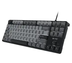 Fury Kanabo K2 czarno-szara / Mechaniczna klawiatura gamingowa / Układ US / USB / Podświetlenie LED / 80%