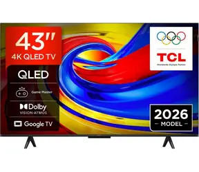43" TCL 43P7L czarny / Telewizor / QLED / 4K UHD / Google TV / Wi-Fi / BT / HDMI / głośniki 20 W
