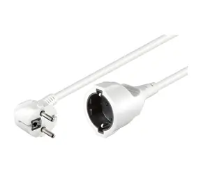 Przewód przedłużający MicroConnect Schuko MF biały / Przewód przedłużający / 5 m / 16 A