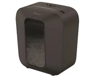 Fellowes LX 25 czarny / Niszczarka / Cięcie poprzeczne 4×40 mm / Pojemność pojemnika 11,5 l / P-4 (poufne)