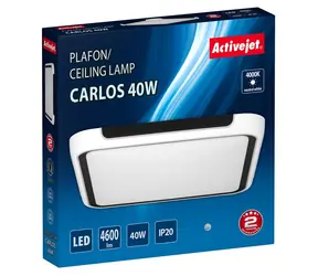 Activejet AJE-CARLOS biały/czarny / lampa sufitowa LED / 40W / 36x LED / 5000 lm / 4000K / IP20