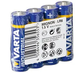 Baterie Industrial Varta AA (LR6) / 1,5 V / alkaliczne / 4 szt.