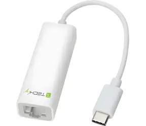 Adapter USB-C do Gigabit Ethernet Techly biały / Adapter / USB-C / RJ45 / 10/100/1000 Mbit/s