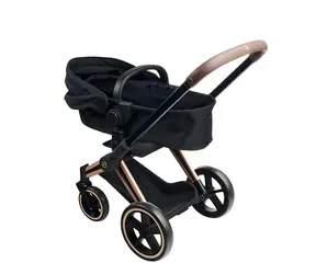 Wózek dla lalek Simba Mon Grand Poupon Cybex czarno-różowo-złoty / dla lalek 36-42 cm / od 3 lat