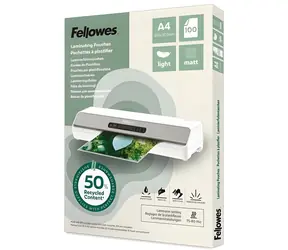Fellowes Folia laminująca A4 matowa / Folia laminująca / 100 szt. / z recyklingu
