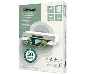 Fellowes Folia laminująca A3 matowa Lekka z recyklingu / Folia laminująca / 100 szt.