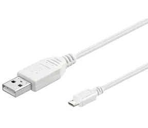 Kabel MicroConnect USB2.0 A - microUSB B 0,15 m biały / Kabel USB / 480 Mbit/s