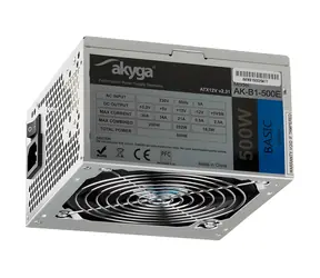 Akyga Basic AK-B1-500E szary / Zasilacz / ATX 2.31 / 500 W / pasywny PFC / 120 mm