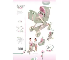 DECUEVAS 81768 Wózek dla lalek Botanic 2026 / 3 w 1 / składany / z torbą / 73 cm / od 3 lat