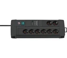 Brennenstuhl Premium-Line czarny / Listwa przeciwprzepięciowa / 8 gniazd / Kabel 3 m / 60 000 A / IP20
