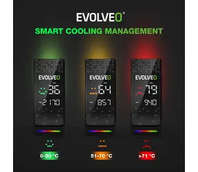 Evolveo QuietCool7 czarny / chłodzenie procesora / wyświetlacz LCD / 6 rurek cieplnych / wentylator 120 mm / ARGB
