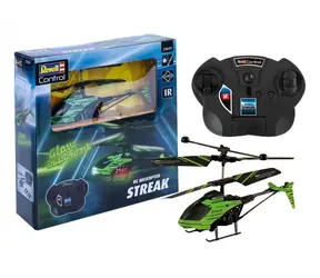 Helikopter zdalnie sterowany Revell STREAK zielono-czarny / Świeci w ciemności / Sterowanie IR 2-kanałowe / Żyroskop / Wiek 8+