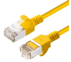 MicroConnect CAT6A U-FTP Slim żółty / Kabel krosowy / 1 m / LSZH / RJ-45