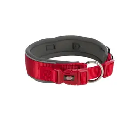 TRIXIE Premium czerwony/grafitowy / Obroża dla psa / Bardzo szeroka / SM 33-42 cm / 35 mm