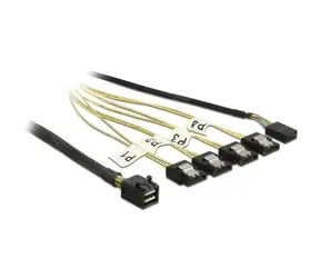DeLock Mini SAS HD SFF-8643 / kabel SAS / 4X SATA 7-pin / 1 m