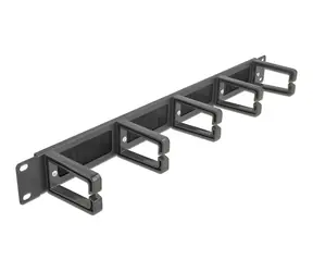 DeLock 19" szczotkowana tacka na kable / organizer na kable / 1U / metal, nylon / czarny