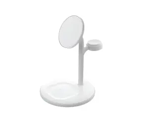 Green Cell MagScape Stand 3w1 biały / Podstawka ładująca bezprzewodowo / MagSafe / 15W