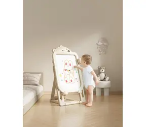 Tablica magnetyczna 2KIDS TOYS Miś / regulowana wysokość / metal, plastik / kremowy, biały / od 3 lat