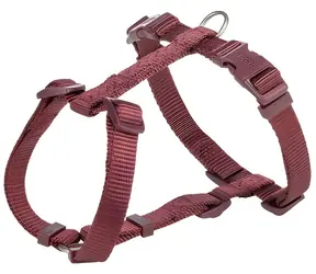 TRIXIE Szelki H Premium sangria / Nylon / Dla psów / ML / obwód 52-75 cm / szerokość 20 mm