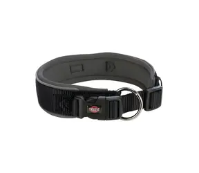 TRIXIE Obroża Premium bardzo szeroka czarno-grafitowa L / Nylon / 46-55 cm / 50 mm