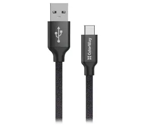 Colorway czarny / Kabel do transmisji danych / USB-A - USB-C / 2,4 A / 2 m