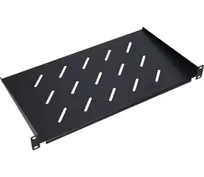 Extralink EX.14480 czarny / Półka rack / 19" / 1U / głębokość 350 mm / stal