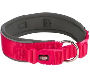 TRIXIE Obroża Premium bardzo szeroka fuksja/grafit L-XL / Obroża nylonowa / 53-62 cm/50 mm