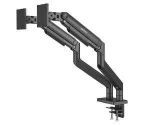Uchwyt biurkowy Manhattan do 2 monitorów, czarny / Uchwyt do monitora / 17-45" / VESA 75x75-100x100 mm / Nośność 20 kg/ramię