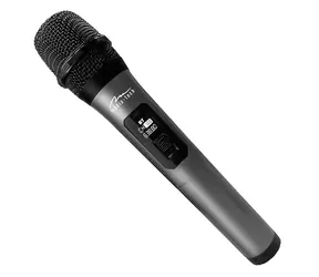 MED MIC HERO MT398 czarny, szary / Mikrofon karaoke / bezprzewodowy / zasięg 20 m