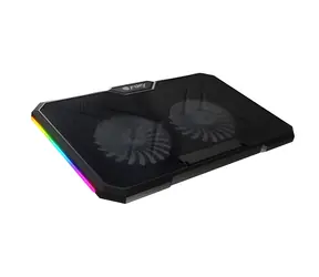 Fury Gunbai G3 czarna / Podkładka chłodząca / do laptopów do 17,3" / 2x wentylator / Podświetlenie RGB / 2x USB 2.0