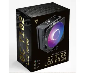 Modecom Volcano 0C T102 LCD ARGB czarny / chłodzenie procesora / wyświetlacz LCD / 4X heatpipe / 120 mm ARGB / AM4 + AM5 + Intel