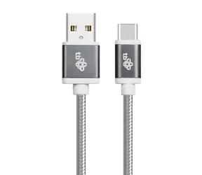 TB Touch 1,5 m szary / Kabel danych / USB-A (M) - USB-C (M) / Pleciony