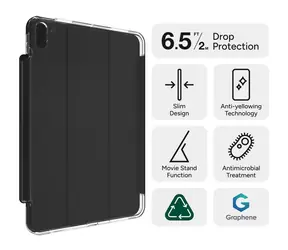 ZAGG Crystal Palace Folio transparent / Etui ochronne / Apple iPad Pro 11" (M4) / Grafen chroniący przed upadkiem z wysokości 2 m