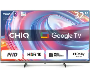 32-calowy telewizor CHiQ L32FM9V, czarny, 1920 x 1080, LED, Google TV, HDMI, USB, Wi-Fi, BT