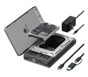 Stacja dokująca Icy Box Cloning, czarna / Stacja dokująca / M.2 i 2,5" i 3,5" / USB 3.2 Gen 2 / 10 Gb/s