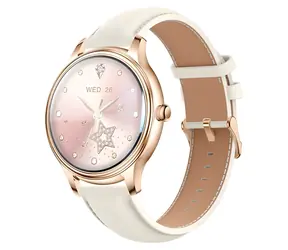 COLMi L28 złoty, złoty pasek skórzany / Smartwatch / AMOLED / 1,32" / IP68 / Połączenia BT