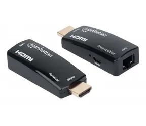 Kit przedłużacza HDMI Manhattan / przedłużacz sygnału HDMI / Cat6 / maks. 60 m / 1080p 60 Hz / PoC