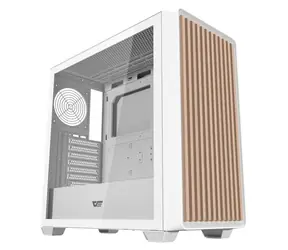 darkFlash DS900WD biały / obudowa PC / ATX / M-ATX / ITX / szkło hartowane / panel drewniany / bez zasilacza