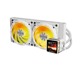 darkFlash DE240 biały / chłodzenie procesora AiO / 2x 120 mm / podświetlenie ARGB / 800-2000 obr./min / 36 dB / Intel + AMD