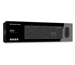 Zestaw klawiatury i myszy Conceptronic Wireless Keyboard and Mouse IT Black / 2,4 GHz / 105 klawiszy / 1600 DPI
