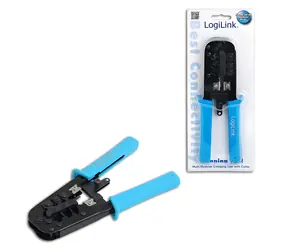 LogiLink WZ0019 czarny / Szczypce do zaciskania / 8P8C / 6P6C / 4P4C