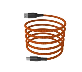 Kabel magnetyczny Hammer USB-C pomarańczowy / Kabel / USB-A (M) - USB-C (M) / 65 W / 1 m / oplot nylonowy