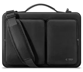 Torba Tech-Protect Defender 13-14" czarna / Torba na laptopa / Wyściełana / 4 kieszenie / Regulowany pasek