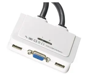 EFB EB977 biały / przełącznik KVM / 2 porty / VGA / USB / audio / kable 2x 0,9 m