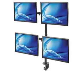 Uchwyt Manhattan na 4 monitory 13-32" czarny / Uchwyt do monitora biurkowego / VESA 75x75-100x100 mm / Nośność 32 kg